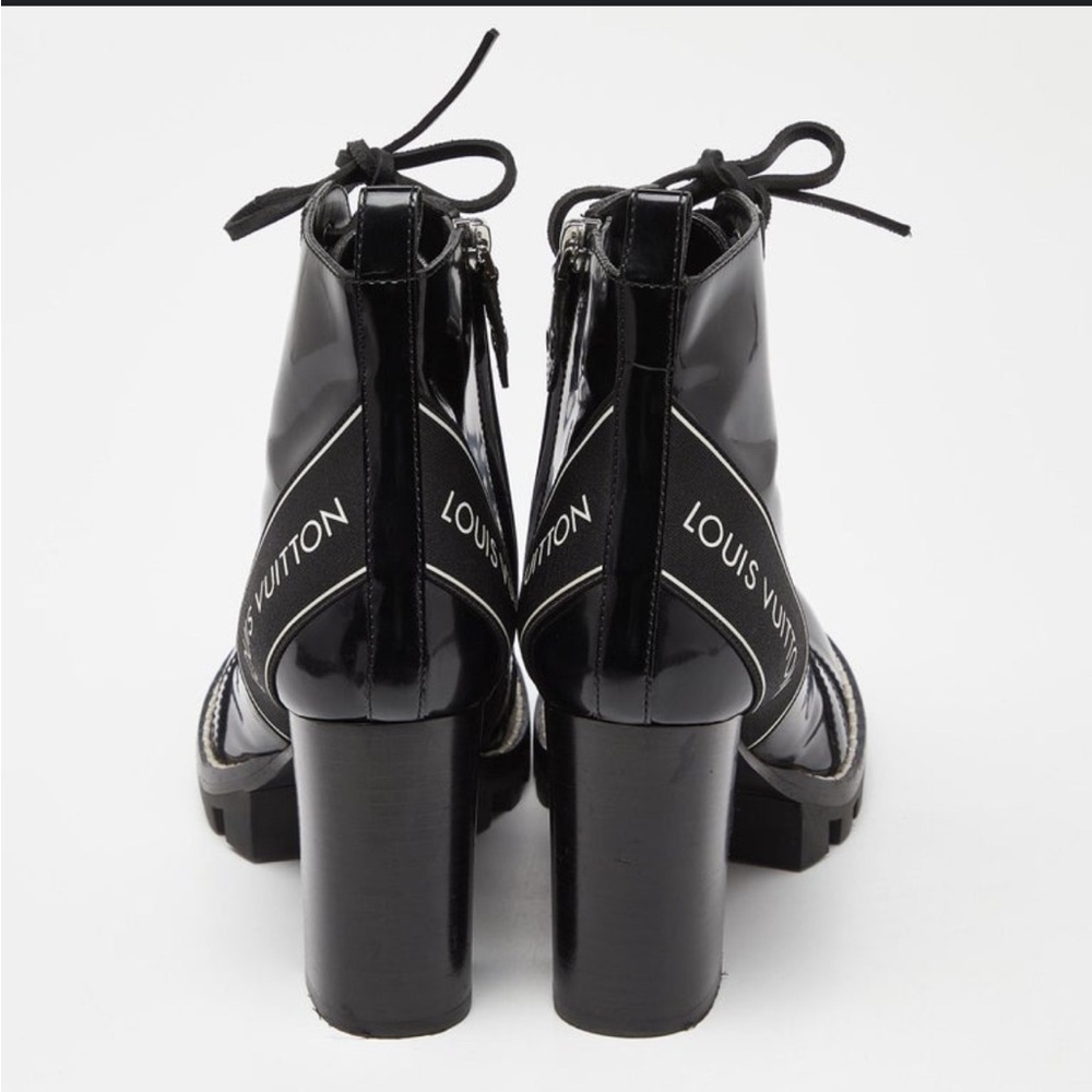 Louis Vuitton Black Ankle Boots with Glossy Finish